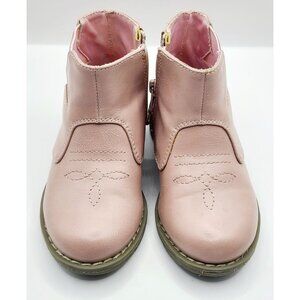 Skechers Girls Pink Ankle Boots With Star & Stitch Detail Size 7